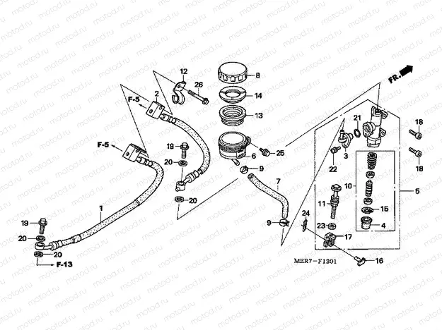 F-12-1 REAR MAIN BRAKE CYLINDER (CBF600SA6 / NA6)