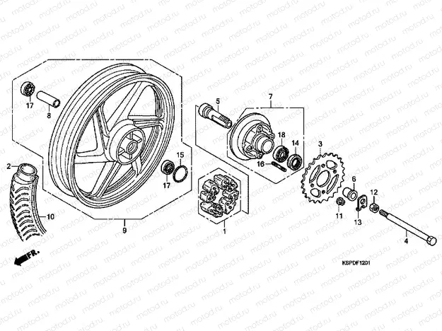 F-12-1 REAR WHEEL (MOLDED / DRUM BRAKE)