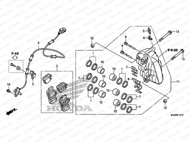 F-12-10 J. FRONT BRAKE CALIPER