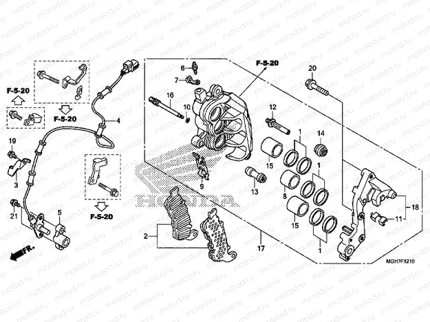 F-12-10 J. FRONT BRAKE CALIPER