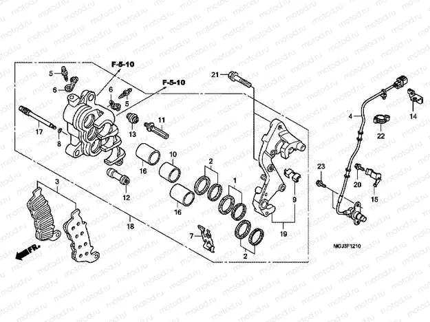F-12-10 J. FRONT BRAKE CALIPER (CBF1000FA / FS / FT)