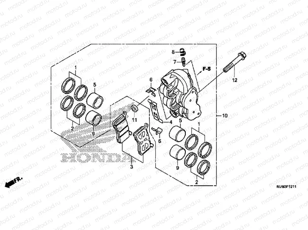 F-12-11 RIGHT FRONT BRAKE CALIPER (VFR800FH)