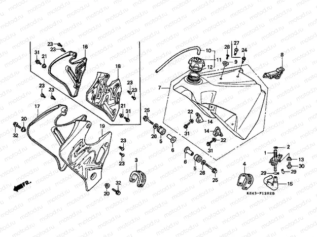F-12-2 FUEL TANK (CR125RP / RR / RS / RT / RV)