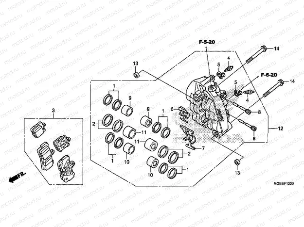 F-12-20 B. FRONT BRAKE CALIPER