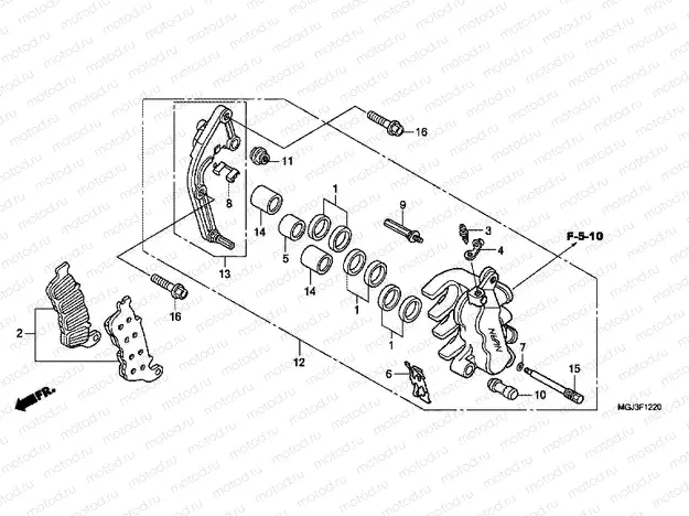 F-12-20 B. FRONT BRAKE CALIPER (CBF1000FA / FS / FT)