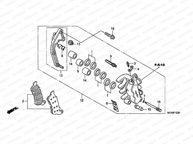 F-12-20 FRONT BRAKE CALIPER (B.) (CBF600SA / NA)