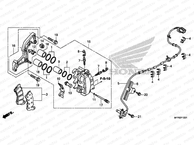 F-12-21 FRONT BRAKE CALIPER (VT1300CXA)