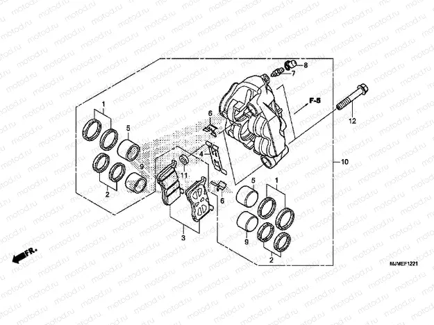 F-12-21 LEFT FRONT BRAKE CALIPER (VFR800XH)