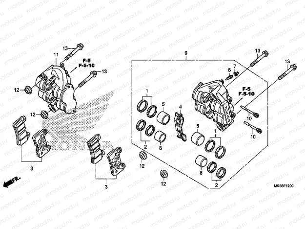 F-12 FRONT BRAKE CALIPER (CBR1000RR / RA)