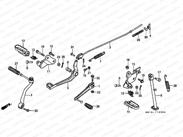 F-12 PEDAL / SUPPORT / FOOTREST