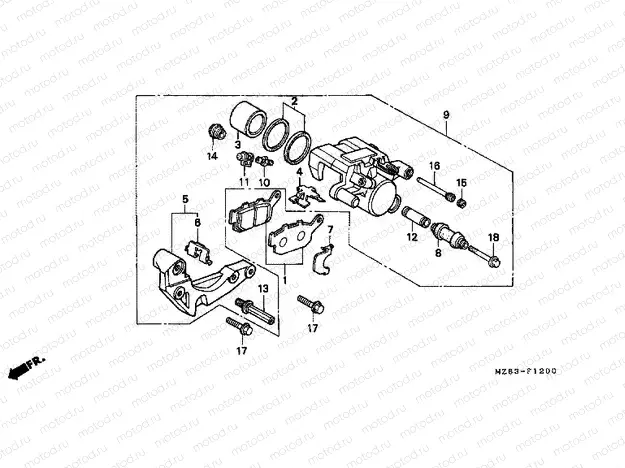 F-12 REAR BRAKE CALIPER