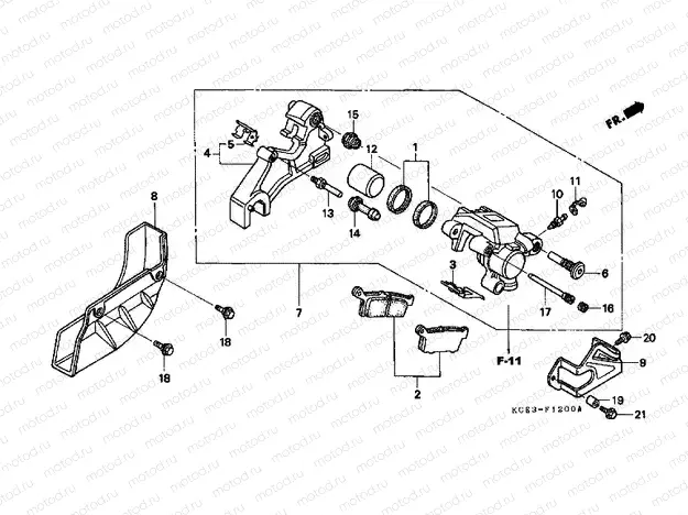 F-12 REAR BRAKE CALIPER
