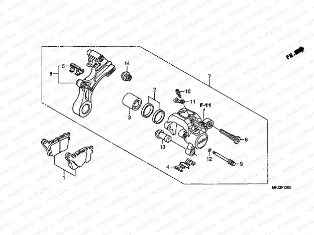 F-12 REAR BRAKE CALIPER (CBR600RR)