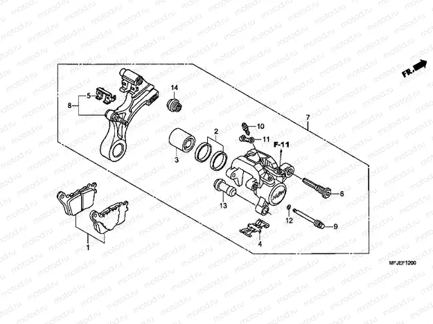 F-12 REAR BRAKE CALIPER (CBR600RR)
