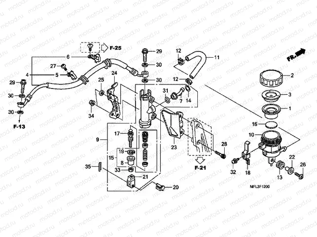 F-12 REAR BRAKE MASTERCYLINDER (CBR1000RR)