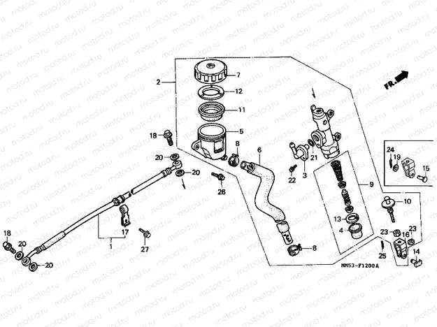 F-12 REAR MAIN BRAKE CYLINDER