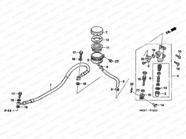 F-12 REAR MAIN BRAKE CYLINDER (CBF600S6 / N6)