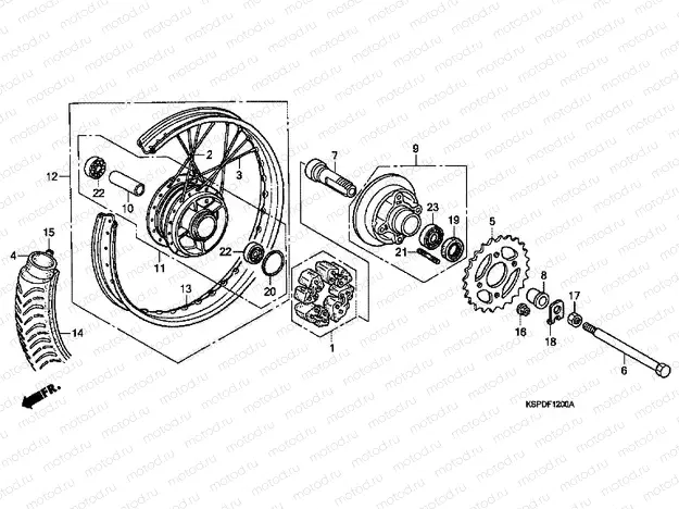 F-12 REAR WHEEL (ANGLE / DRUM BRAKE)