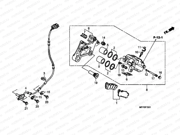 F-13-1 REAR BRAKE CALIPER (VT1300CXA)