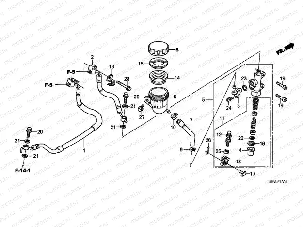 F-13-1 REAR BRAKE MASTERCYLINDER (CBF1000A / T / S)