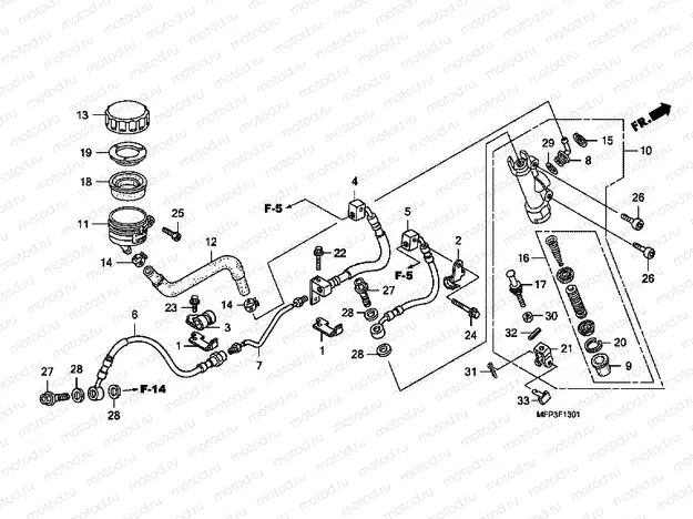 F-13-1 REAR MASTER CYLINDER (CB1300A / CB1300SA)