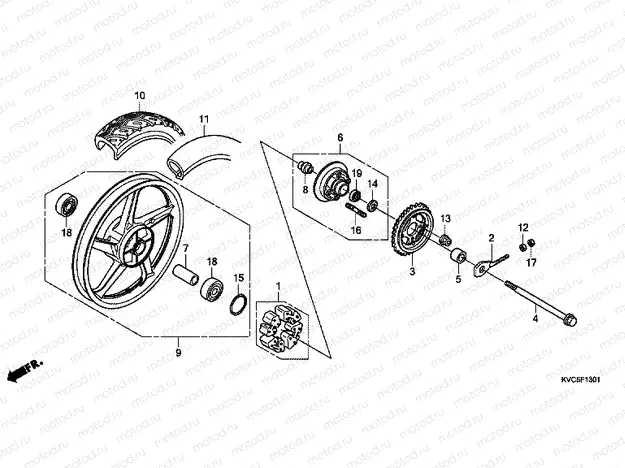 F-13-1 REAR WHEEL (GLH125SH)