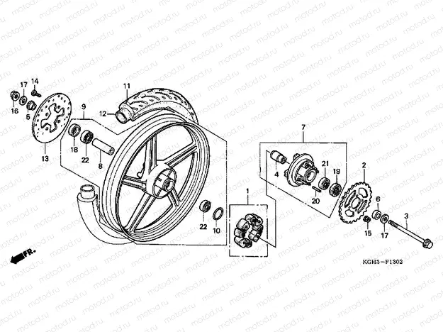F-13-2 REAR WHEEL (FS125C4-8 / MC4-8)
