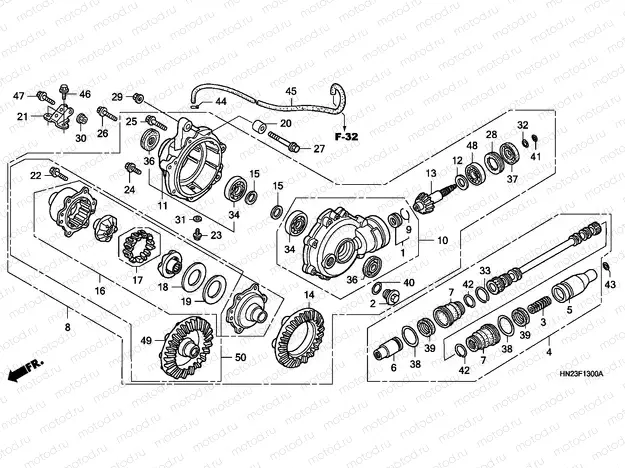 F-13 FRONT FINAL GEAR (TRX500FA1/2/3/4)