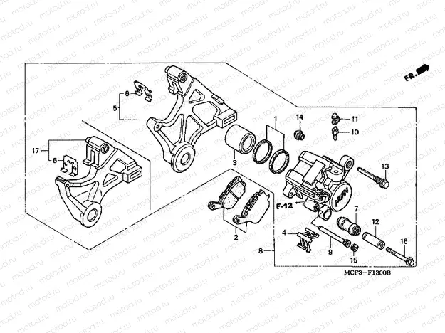 F-13 REAR BRAKE CALIPER