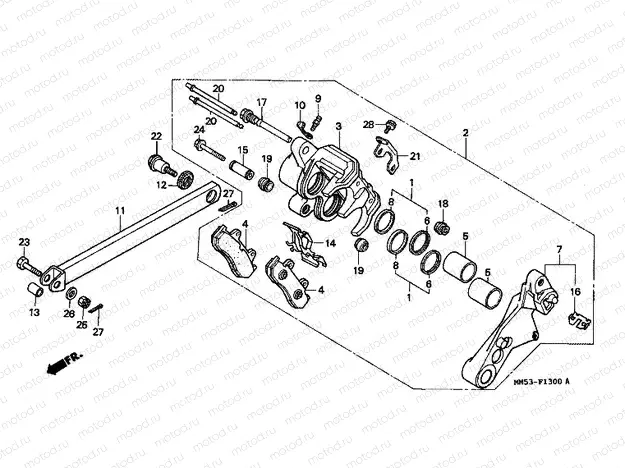 F-13 REAR BRAKE CALIPER (CBR1000FH / FJ / FM)