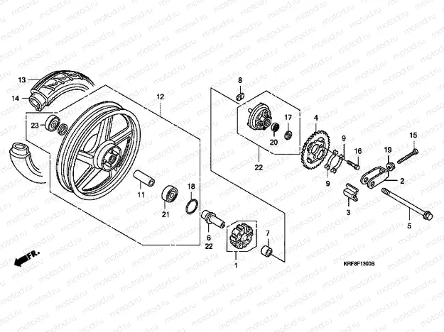F-13 REAR WHEEL (MOLDED)