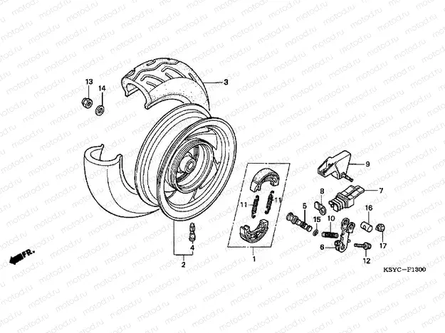 F-13 REAR WHEEL (SC1255,6,8)