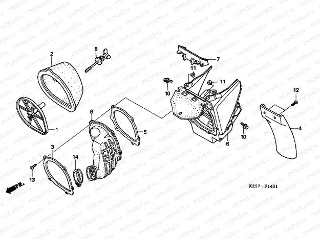 F-14-1 AIR FILTER (CR250R5-7)