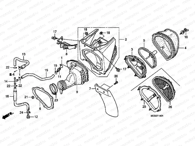 F-14-1 AIR FILTER (CRF450R3,4)