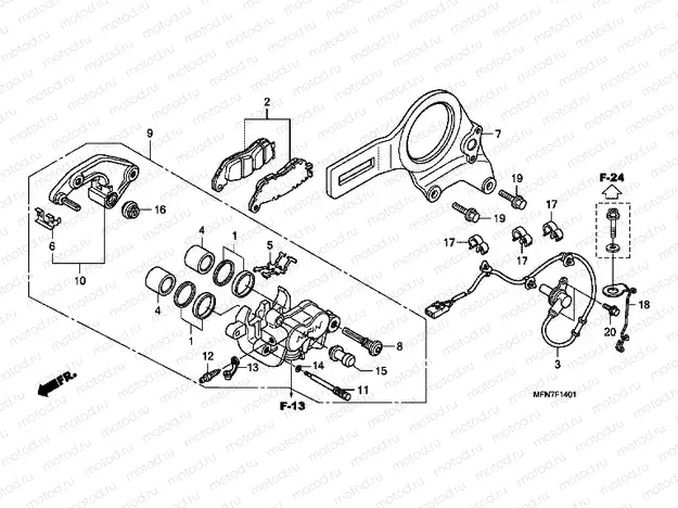 F-14-1 REAR BRAKE CALIPER (CB1000RA)