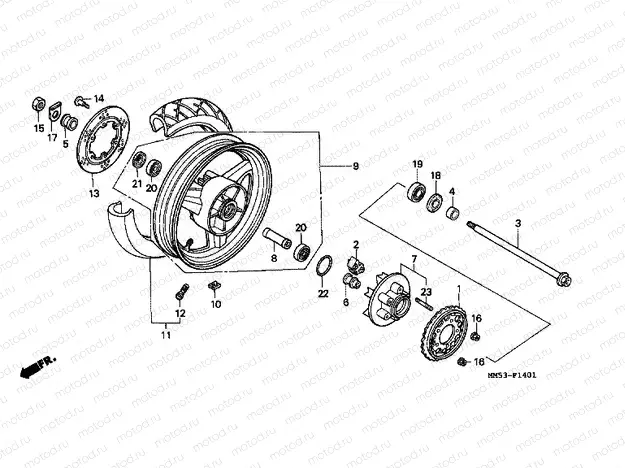 F-14-1 REAR WHEEL (CBR1000FK)