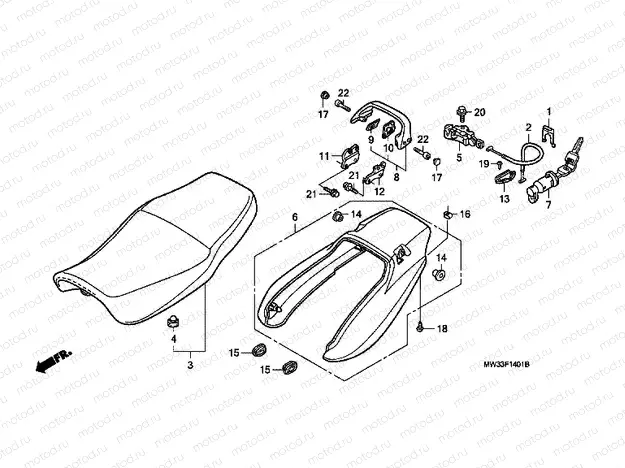 F-14-1 SEAT / REAR ENGINE HOUSING (CB750F2)