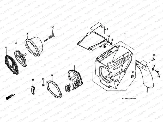 F-14-2 AIR FILTER (CR125RP / RR / RS / RT / RV)