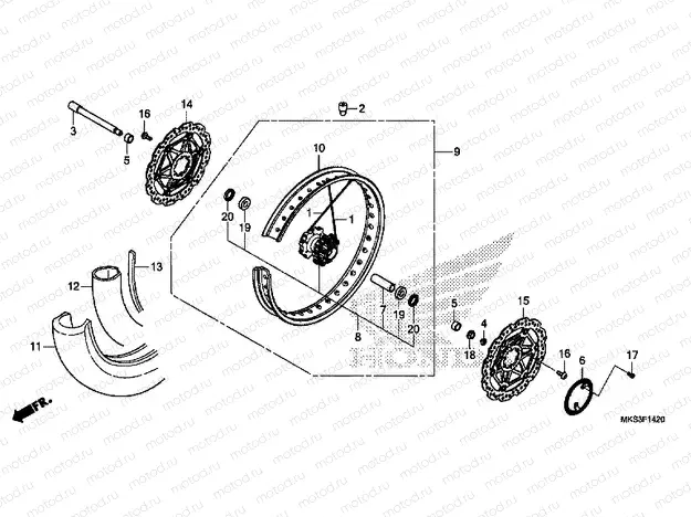 F-14-20 FRONT WHEEL