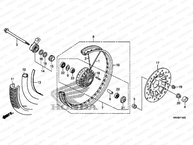 F-14-20 FRONT WHEEL (XR125LEK / LK)