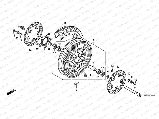 F-14-40 FRONT WHEEL