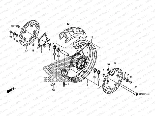 F-14-40 FRONT WHEEL