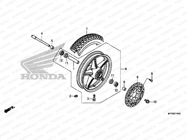 F-14-40 FRONT WHEEL (VT1300CR)
