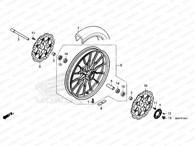 F-14-41 FRONT WHEEL  CB400XAN,CB500XAN