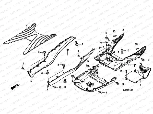 F-14 FLOOR FOOTREST
