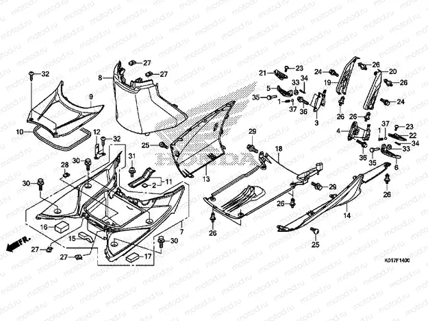 F-14 FLOOR FOOTREST / LOWER COVER