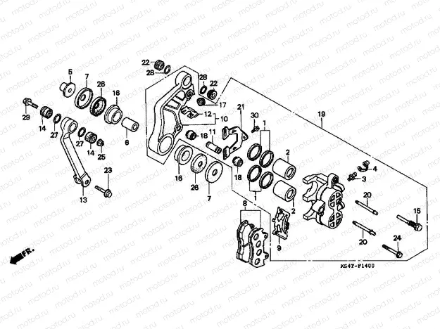F-14 FRONT BRAKE CALIPER