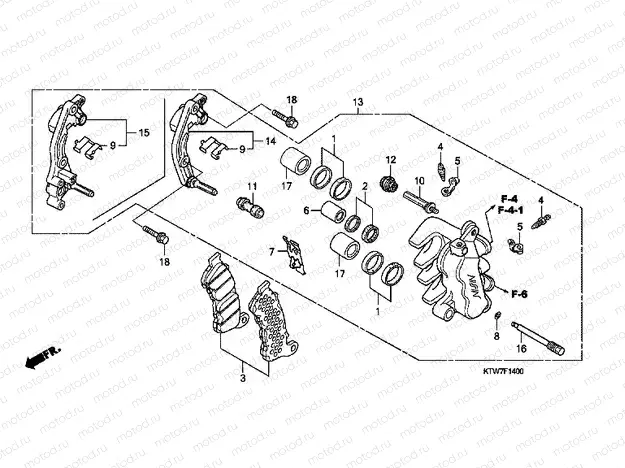 F-14 FRONT BRAKE CALIPER