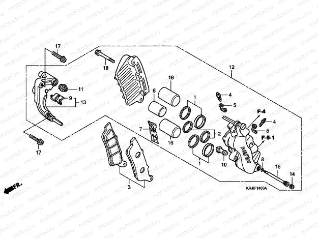 F-14 FRONT BRAKE CALIPER (FES1253-5) (FES1503-5)