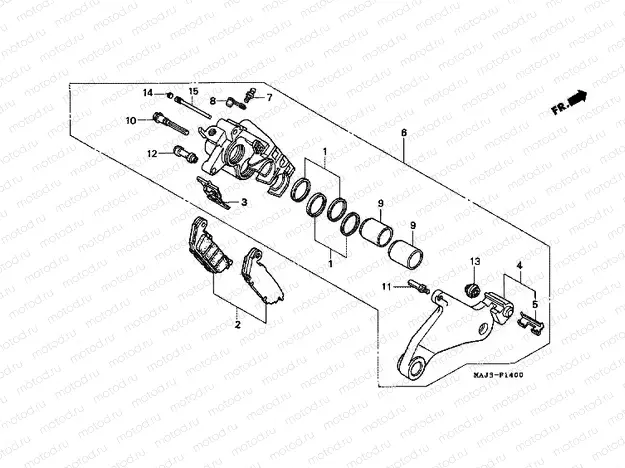 F-14 REAR BRAKE CALIPER (ST1100 / ST1100AS)